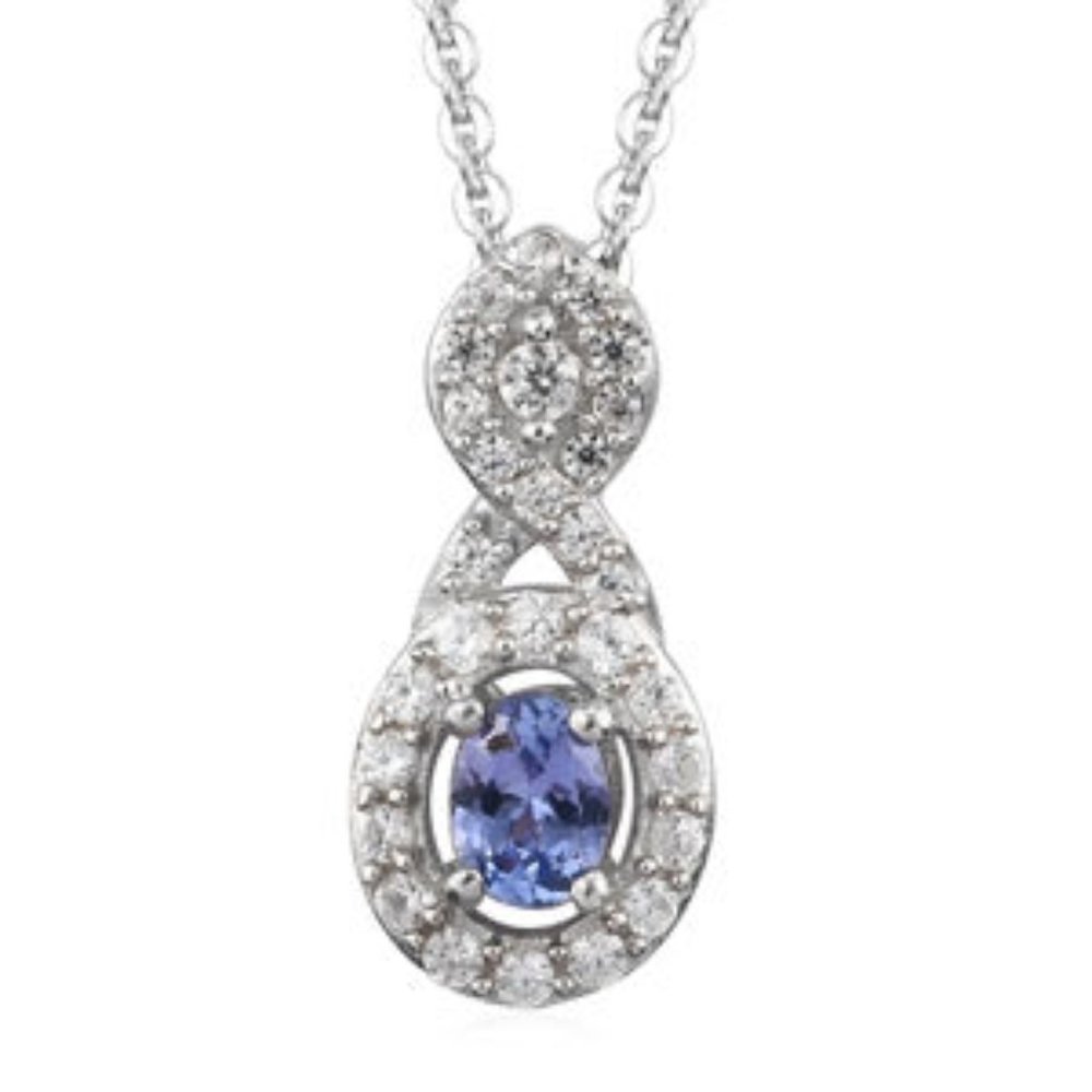 🌹AAA Tanzanite, Zircon Halo Pendant Necklace & Earrings